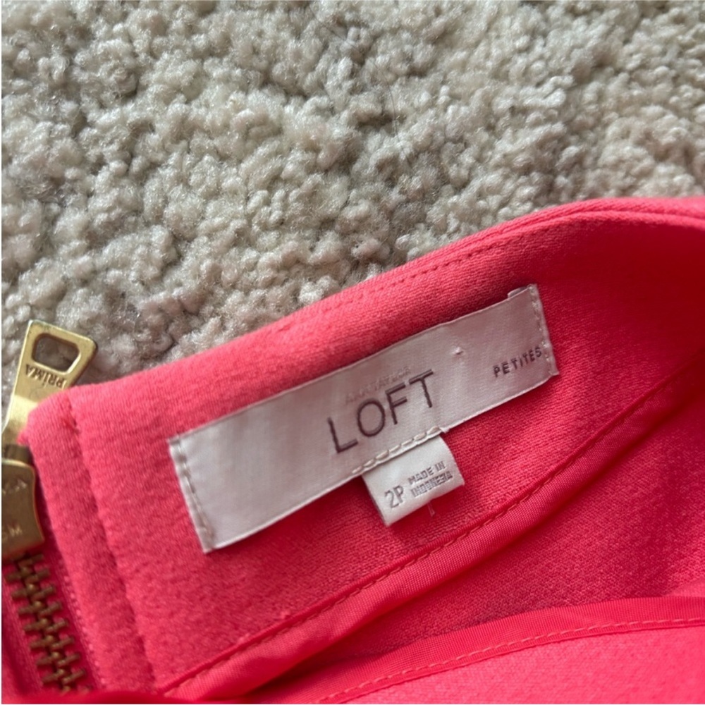 LOFT Pink And Red Dress - Picture 2 of 3